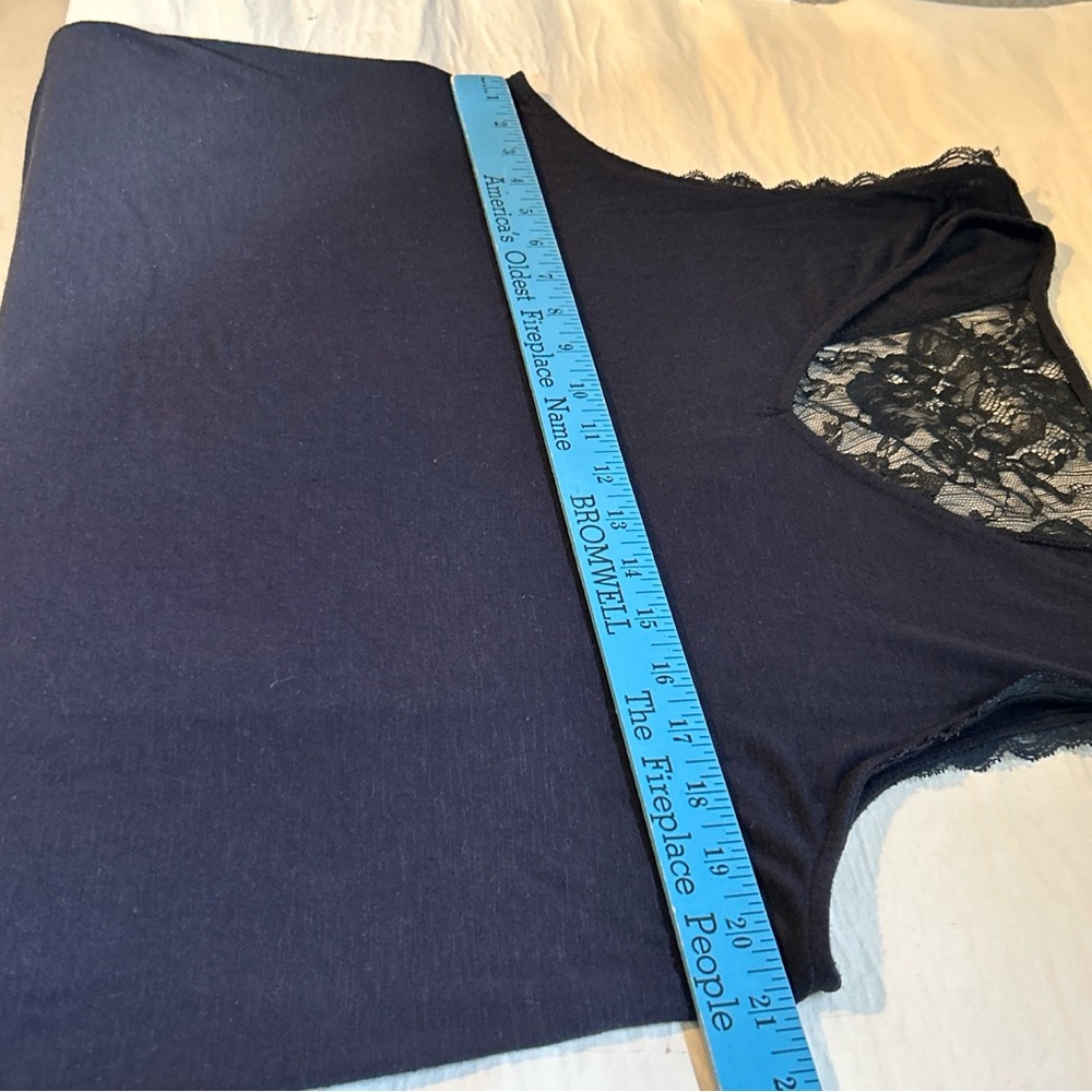 Candies Black Asymmetrical Tank Top With Lace Size XL - Picture 8 of 9
